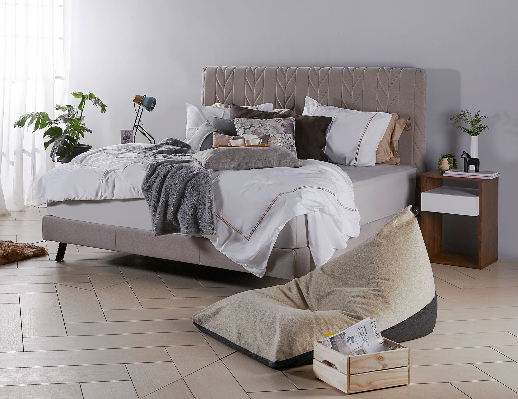 Ribb bed frame shown from an alternate angle