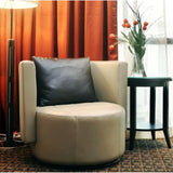 Club lounge chair styled in a modern home office