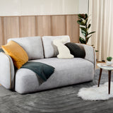 Rond fabric seater sofa shown in a cozy living space