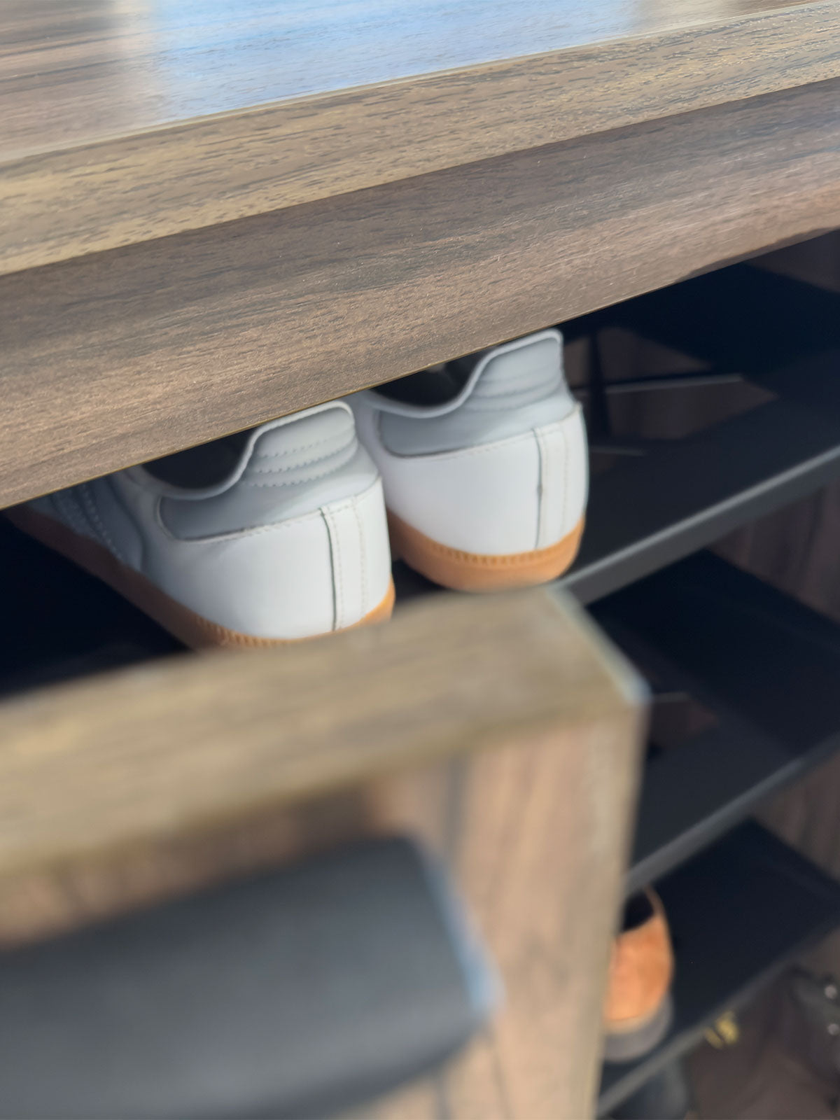 Shoes rack with open storage shelves for everyday use