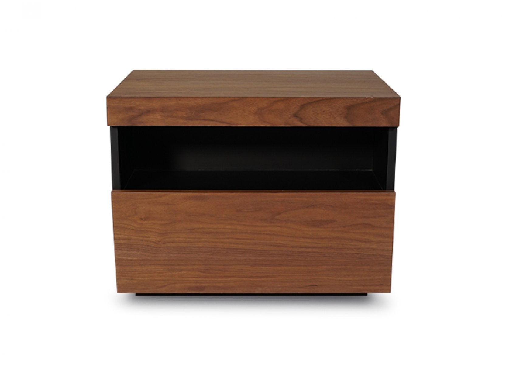 Slide bedside table with clean front profile