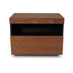 Slide bedside table with clean front profile