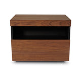 Slide bedside table with clean front profile