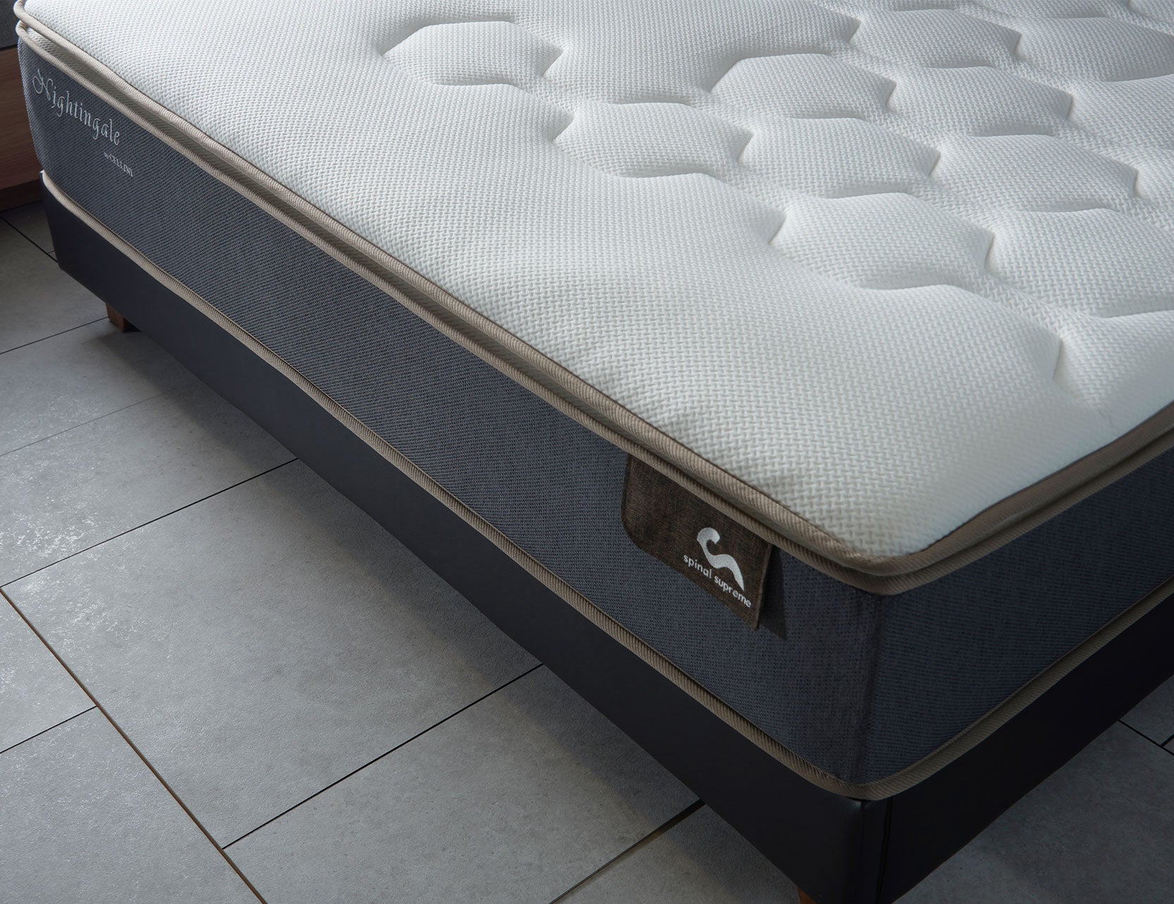 Spinal mattress shown in a modern bedroom