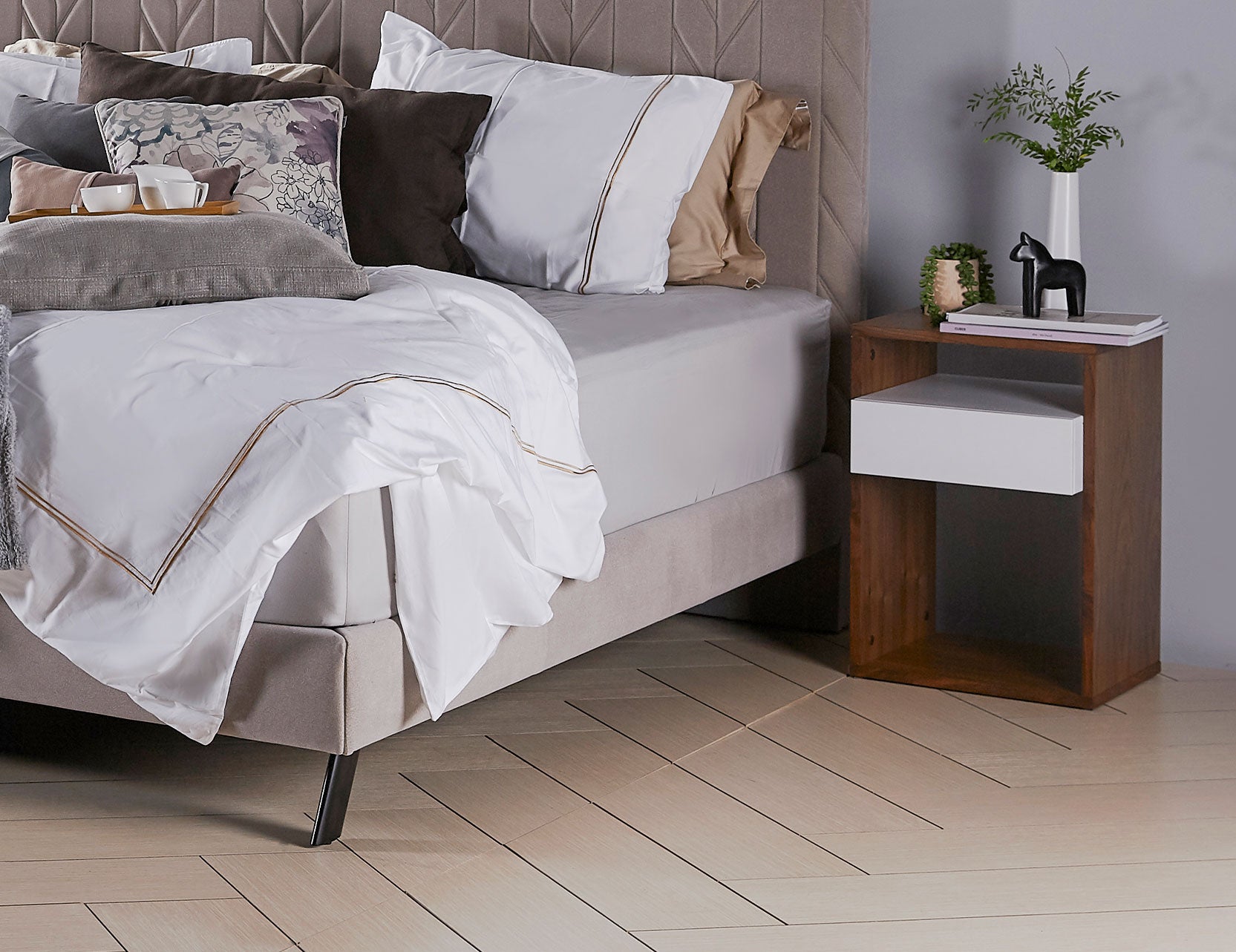 Carla bedside table with a clean modern design