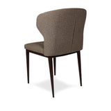 Wing fabric dining chair shown from a back angle